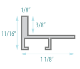 Mounted graphic (face mount) is adhered to the foater base. Can be mounted fush to edge, or
with desired float space.